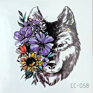 Wolf, Dog, CC-058, Temporary Tattoos, Mini Series