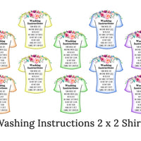 Shirt Care Washing Instructions Vinyl Stickers, set of 14